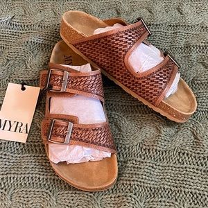 Myra tooled Birkenstock sz 10 NWT